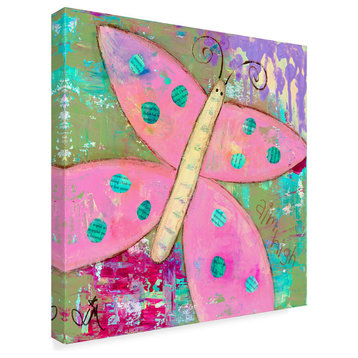 Jennifer Mccully 'Pink Butterfly' Canvas Art, 35"x35"