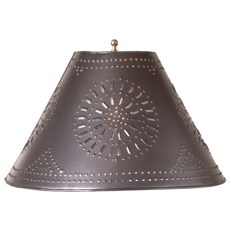 15" Flared Shade With Chisel, Antique Tin