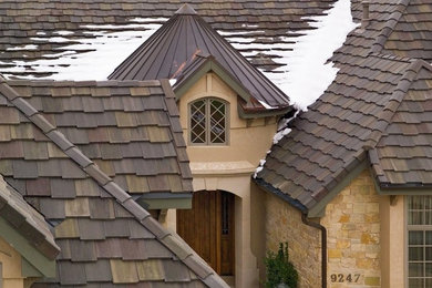 Inspiration for a rustic home design remodel in Denver