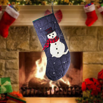 Christmas Stockings Blue/Green Cotton 20-3/4" Christmas Home Décor