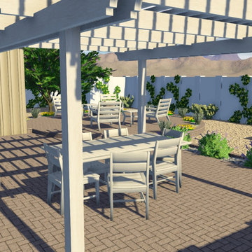 Backyard Living in Scottsdale with Desert Planters