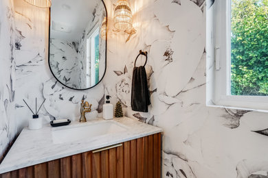 Powder room - contemporary powder room idea in Los Angeles
