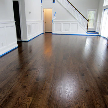 EAST HAMPTON: RED OAK REFINISHED WITH JACOBEAN STAIN & SEMI-GLOSS OIL POLY