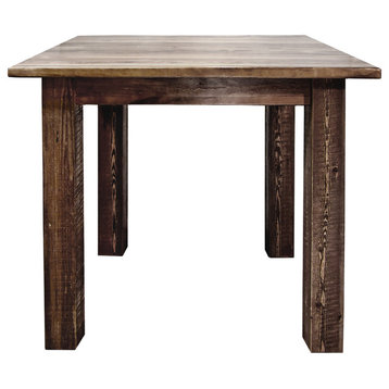 Homestead Counter Height Square 4 Post Dining Table, Stain & Lacquer Finish