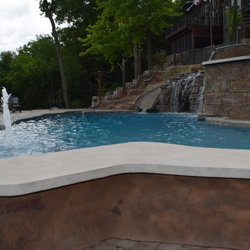 Outdoor Adventure Swim Up Bar Concrete Countertops in Sahara Stone ecoFinish
