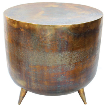 Industrial Kettel Accent Table Brass - Gold