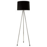 Ore International - 3 Legged Black Floor Lamp - This contemporary and stylish floor lamp will brighten up your room while adding a touch of modern