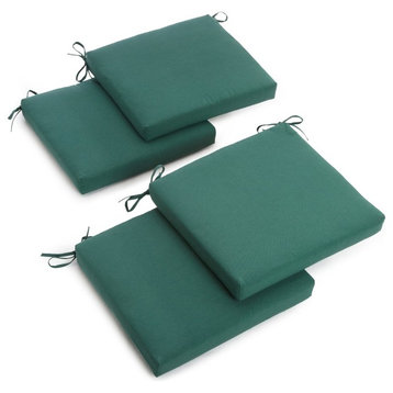 20"x19" Twill Chair Cushion, Set of 4, Forest Green
