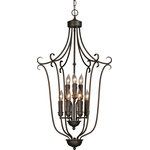 Golden Lighting - Caged Foyer Rubbed Bronze Candlesticks - Drip candlesticks Perfect for soft modern and soft traditional Rubbed Bronze finish for cozy, casual rooms Matches the Homestead RBZ and Centennial RBZ collection A lantern style welcome for entry or stairways. A lantern style welcome for entry or stairways..  *Canopy/Backplate Dimensions: 5 x 1 *Room: Foyer, Living *Maximum Wattage: 540 Number of Bulbs: 9 Type of bulbs: Incandescent, Type B Max Wattage: 60 Bulb Included: No Number of arms: 9 Safety Rating: UL,CUL Energy StarNo Glass/Shade: Drip Candlesticks Dark Sky: No ADA: No Title 24: No Outdoor Listed: No