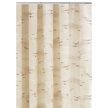 Contemporary PVC Shower Curtain, Sky, Caramel, Stall