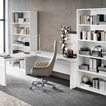 ALF Sedona Office Desk with Sliding Return | White Gloss