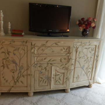 French Shabby Chic Handpainted Credenza