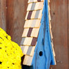 High Cotton Bird House, Blue With Multicolored Roof