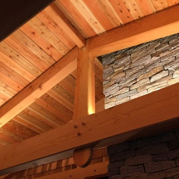 Interface between porch and outside wall and chimney
