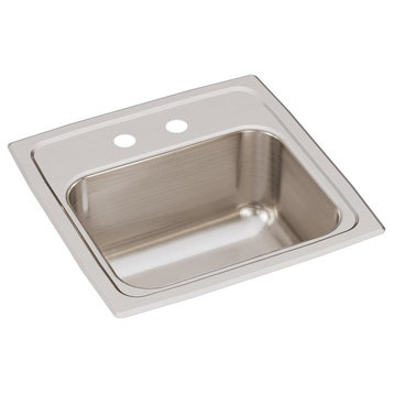 Elkay Classic Stainless Steel Bar Sink, Lustrous Satin, Faucet Holes: 2