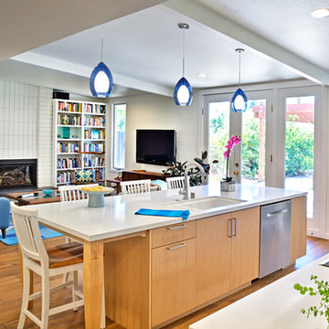 Kitchen Open to Family Room and Patio