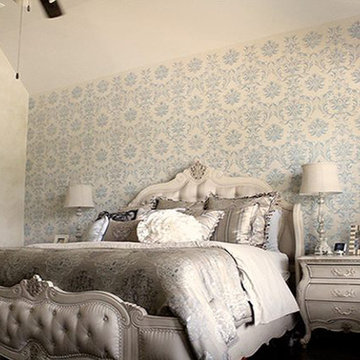 Gabrielle Damask Stenciled Bedroom