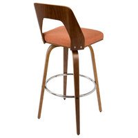 LumiSource Trilogy Barstool, Walnut and Orange, Set of 2