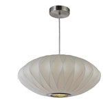 Legion Furniture - Legion Furniture Lindsay Pendant Lamp, 18" - The Lindsay Pendant Light is created to bring fresh vitality to traditional designs. This pendant light features a wire construction beneath stretched white fabric and is an update of a classic paper lantern shape. This piece adds sophisticated style and a warm glow to any room in your home.