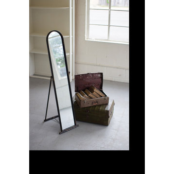 Kalalou Ccg1469 Floor Mirror With Metal Frame And Stand