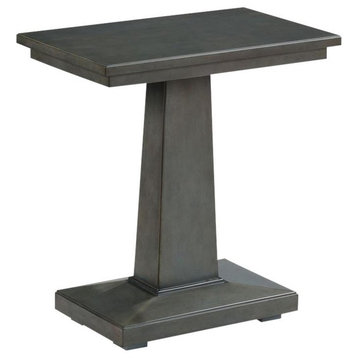 Chairside Table Woodbridge Charcoal Gray Tapering Column Rectangle