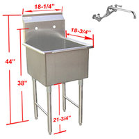 Commercial Grade Stainless Steel Laundry/Garage Sink, 15"x15", With Faucet + Kit