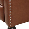 Xanthe Tufted Bonded Leather Recliner, Set of 2, Cognac Brown/Dark Brown