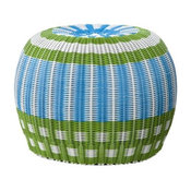 Pouf, Green/Blue/White
