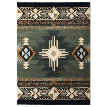Mohave Collection Traditional Southwestern Style Area Rug, Sage, 8' X 10'