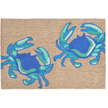 Frontporch Crabs Indoor/Outdoor Rug Blue 2'x3'