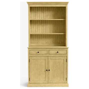 Traditional Dining Hutch With Buffet, Cupola Yellow