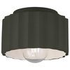 Radiance Collection, Gear Ceramic Flush-Mount, Pewter Green Finish, E26