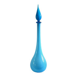 EMPOLI BLUE TALL DECANTER BOTTLE - Vases