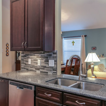 Modern Open Kitchen Dark Cabinets