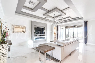 Home design - large modern home design idea in Other