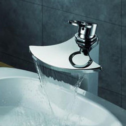 Contemporary Brass Bathroom Sink Faucet - Chrome Finish (Tall) T8016H - Bathroom Sink Faucets