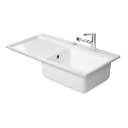 Duravit Black Kitchen Sink Flush Mounted Kiora 60 XL - Kitchen Sinks