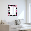 Essentials Square Beveled Wall Mirror on Floating Printed Tempered Art Glass