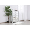34" Silver Crystal Mirrored Five Drawer Cabinet