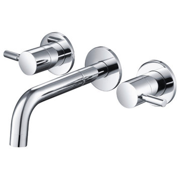 Two Handle Wall Mounted Tub Filler, Brushed Nickel