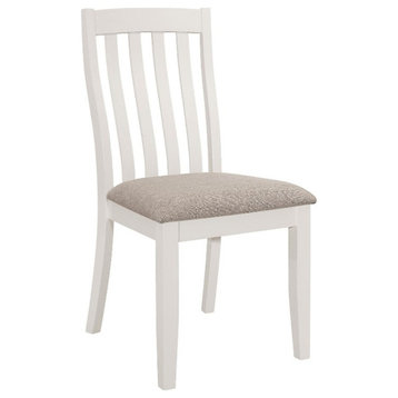 Coaster 19" Farmhouse Wood Side Chair in Off White-Light Brown