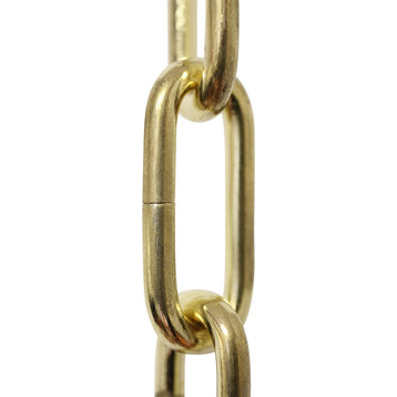 RCH Hardware Steel Standard Link Chandelier Chain, 2 Sizes, Polished Brass, U45