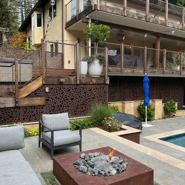 Slope Serenity: Elevated Outdoor Oasis with Hillside Pool