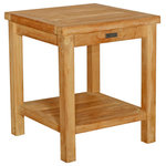 Seven Seas Teak - Seven Seas Teak End Table With Shelf - Punctuate the end of you sofa with the natural appeal of the Seven Seas Teak table. This versatile piece is crafted from teak with a planked design that fits seamlessly with your beach, transitional or farmhouse design, and is equipped with two roomy surfaces that can host an array of decorative items.