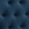CorLiving Diamond Button Tufted Fabric Arched Panel Headboard, Navy Blue, Double