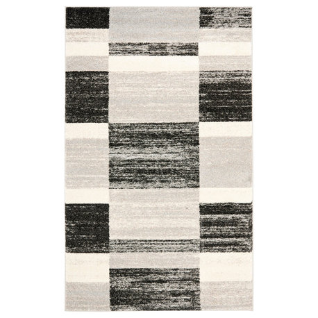 Safavieh Retro Collection RET2692 Rug, Black/Light Grey, 4'x6'