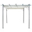 vidaXL Pergola Steel With Retractable Roof, Cream, 3x3 m