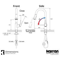 Karran Dockton Single-Handle Pull-Down Sprayer Kitchen Faucet, Matte Black