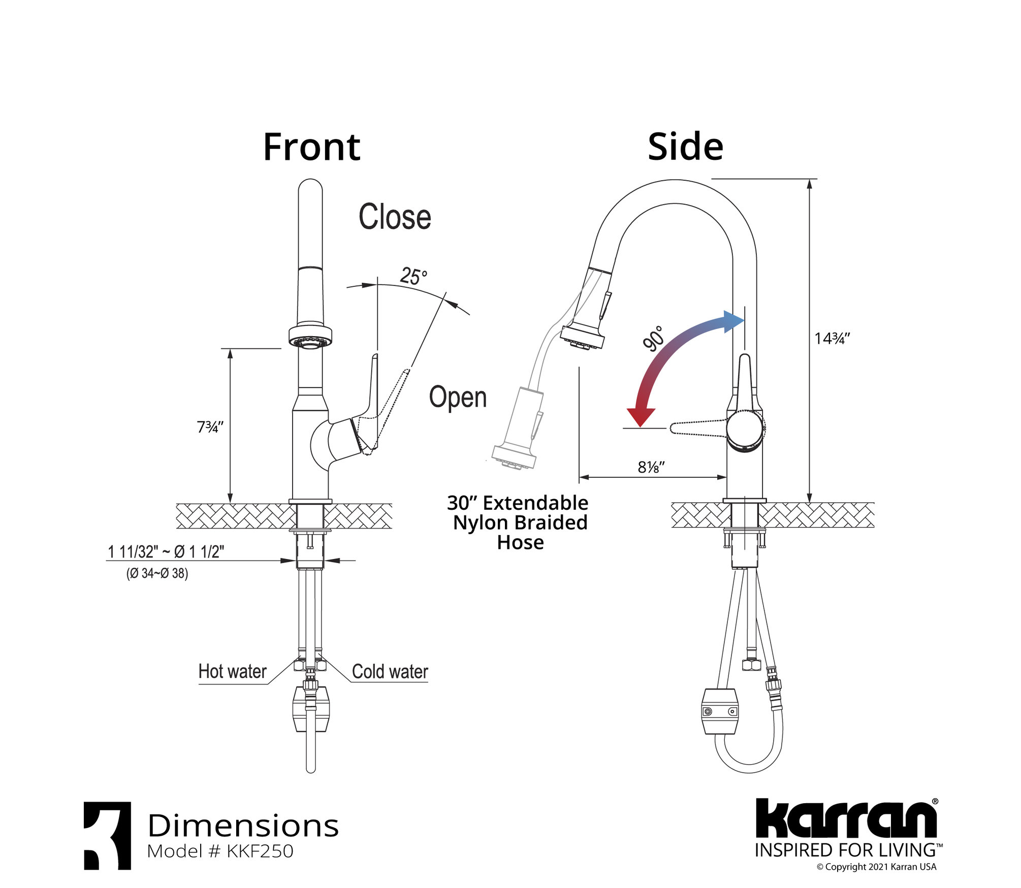 Karran Dockton Single-Handle Pull-Down Sprayer Kitchen Faucet, Matte Black