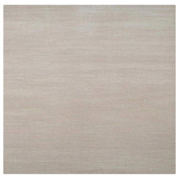Hand Knotted Loom Wool Area Rug Solid Beige, [Square] 10'x10'